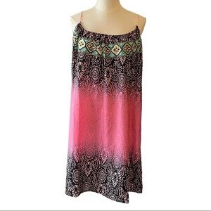 NWT Tendency pink black ombré tribal  pattern sleeveless lightweight dress